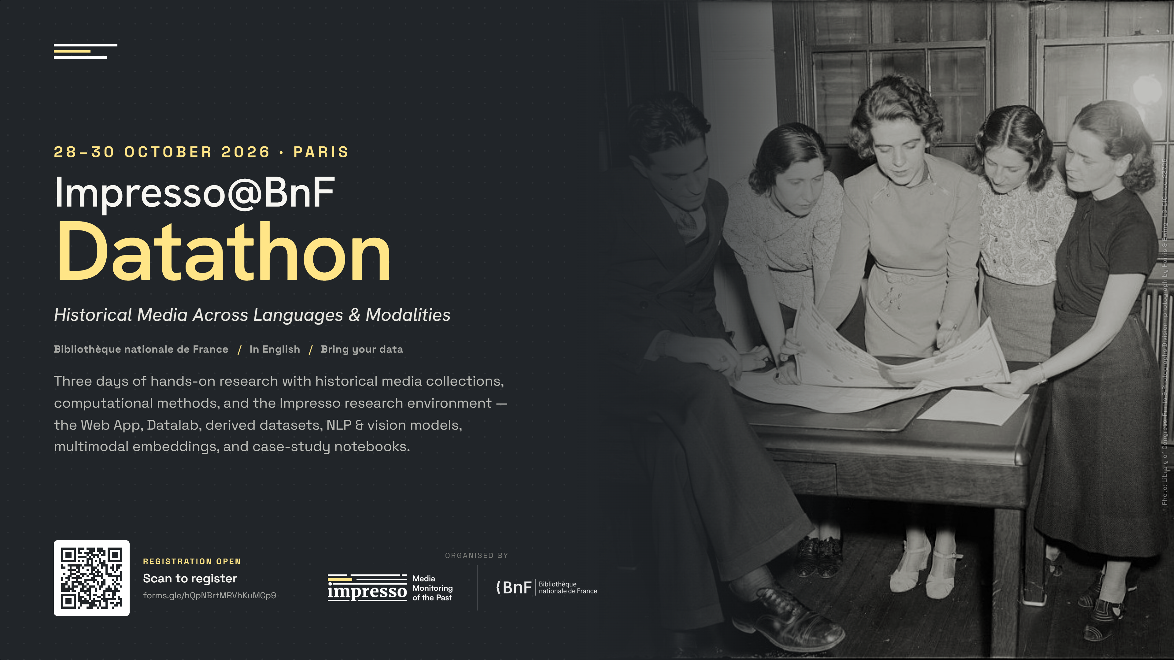 Impresso@BnF Datathon, 28–30 October 2026 - Historical Media Across Languages and Modalities